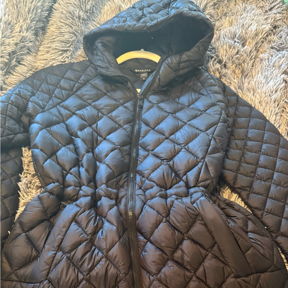 Athleta Whisper Featherless Puffer Parka - Black - Size Medium